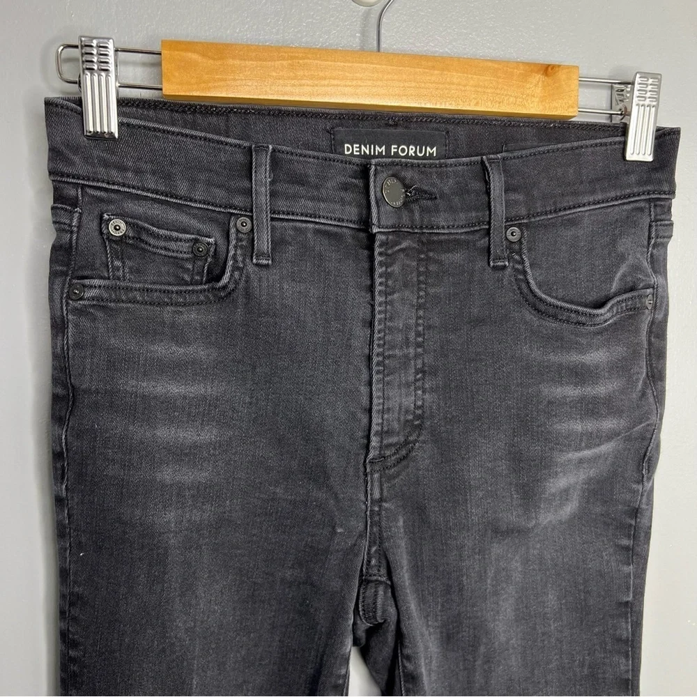 DENIM FORUM Black The Nico Mid Rise Skinny Crop Denim Jeans